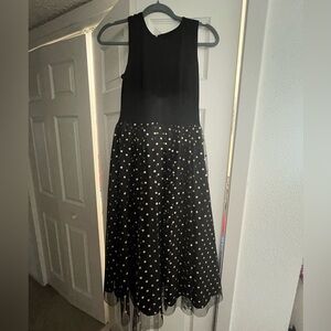 Beautiful tulle black sparkly dress with exposed zipper